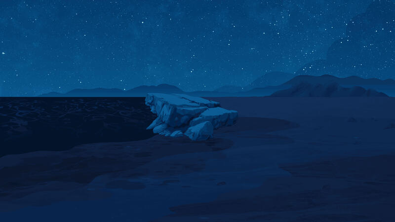2D Animation Capstone - Beach at Night BG